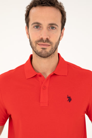 USPA Polo Shirt Men Red VR030 USPOM266 Single Color Horse US Polo Assn.